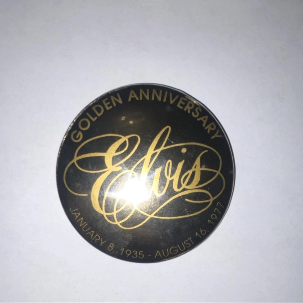 Elvis Presley Golden Anniversary Pinback January 8, 1935 - August 16, 1977